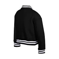 Veste polaire à boutons-pression appliqués en chenille noire des Pittsburgh Steelers de New Era pour jeune