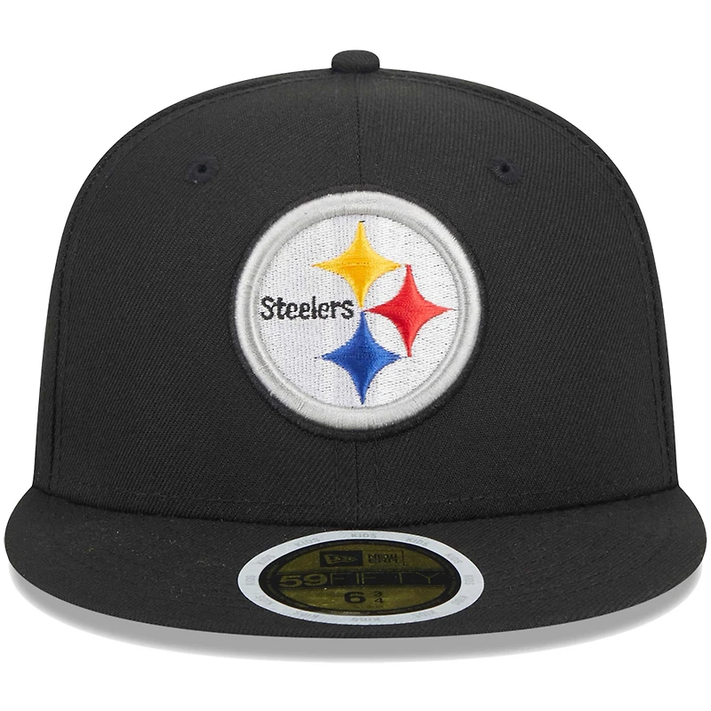 Youth New Era Black Pittsburgh Steelers Main 59FIFTY Fitted Hat