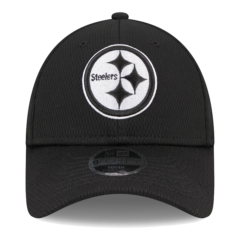 Youth New Era Black Pittsburgh Steelers Main B-Dub 9FORTY Adjustable Hat
