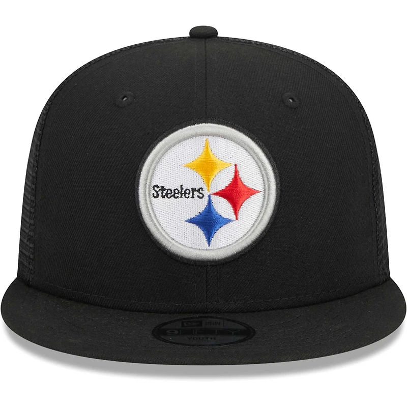Casquette Snapback 9FIFTY New Era Pittsburgh Steelers Main Trucker noire pour jeune