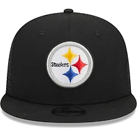Casquette Snapback 9FIFTY New Era Pittsburgh Steelers Main Trucker noire pour jeune