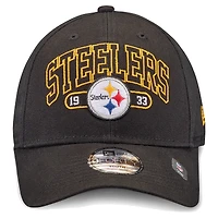 Casquette ajustable New Era 9FORTY noire Pittsburgh Steelers Outline pour jeunes