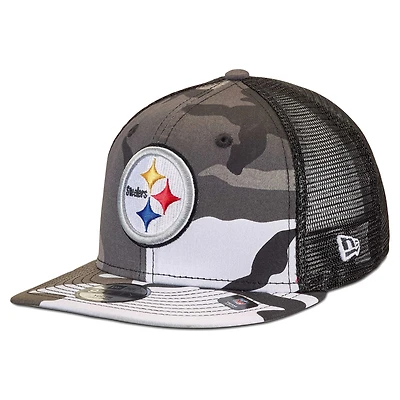 Youth New Era Camo/Black Pittsburgh Steelers Trucker 9FIFTY Snapback Hat