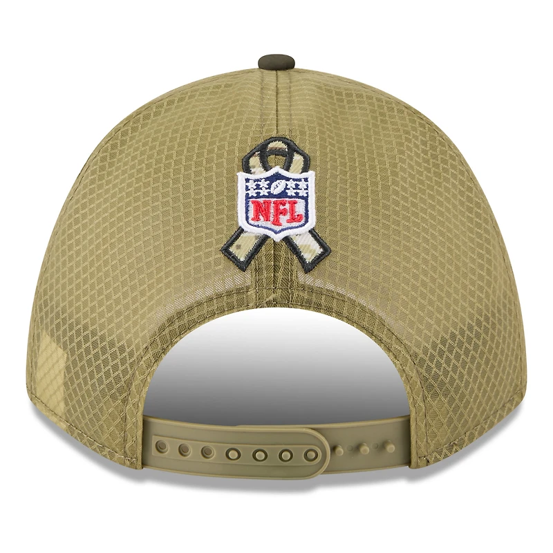 Youth New Era Green/Dark Green Pittsburgh Steelers 2025 Salute to Service 9FORTY A-Frame Adjustable Hat