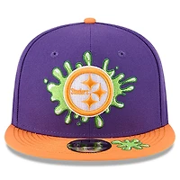 Casquette Snapback Nickelodeon Slime 9FIFTY violette/orange des Pittsburgh Steelers de New Era pour jeune