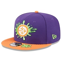 Casquette Snapback Nickelodeon Slime 9FIFTY violette/orange des Pittsburgh Steelers de New Era pour jeune