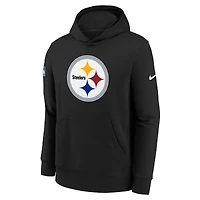Sweat à capuche Nike noir en molleton pour jeune des Pittsburgh Steelers 2025 Sideline Club