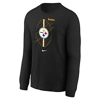 Youth Nike Black Pittsburgh Steelers Icon Long Sleeve T-Shirt
