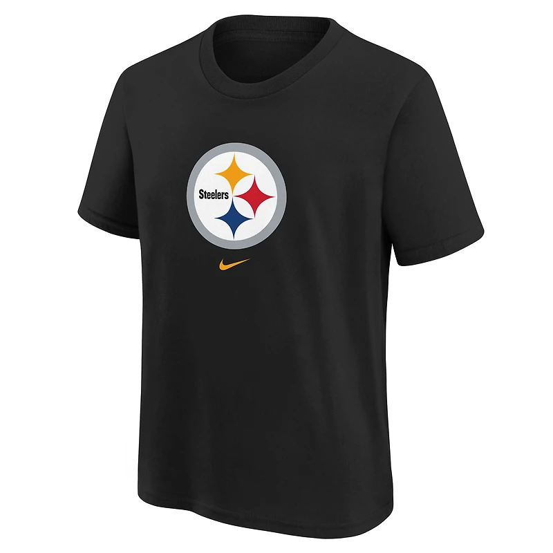 T-shirt Nike noir pour jeunes avec logo des Steelers de Pittsburgh