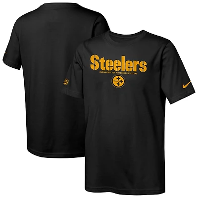Youth Nike Black Pittsburgh Steelers Sideline Team Issue T-Shirt