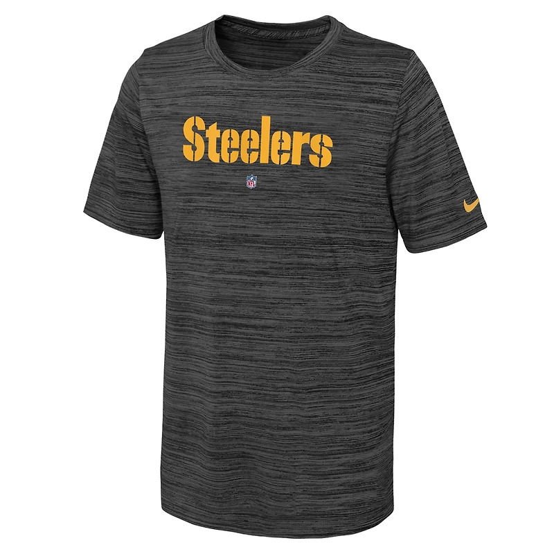 T-shirt Nike Pittsburgh Steelers Team Sideline Velocity Performance noir pour jeune