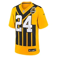 Maillot Nike Joey Porter Jr. Gold pour jeune joueur des Pittsburgh Steelers, modèle alternatif de 1933, rétro