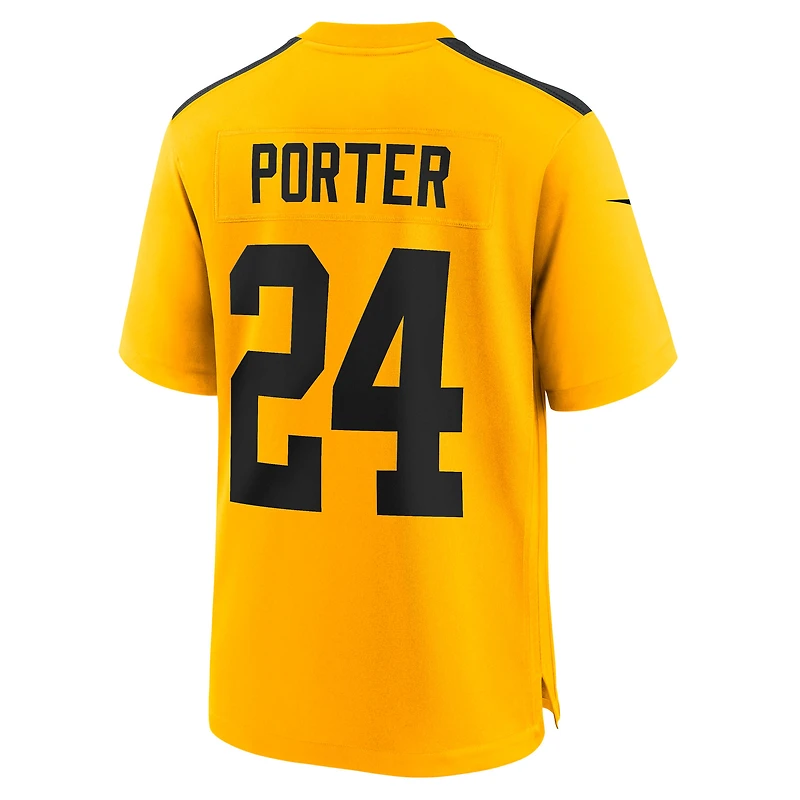 Maillot Nike Joey Porter Jr. Gold pour jeune joueur des Pittsburgh Steelers, modèle alternatif de 1933, rétro
