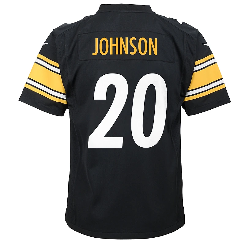 Youth Nike Kaleb Johnson Black Pittsburgh Steelers Team Game Jersey