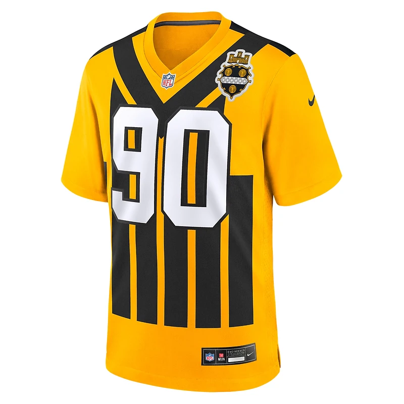 Maillot Nike T.J. Watt Gold pour jeune joueur des Pittsburgh Steelers, modèle alternatif de 1933