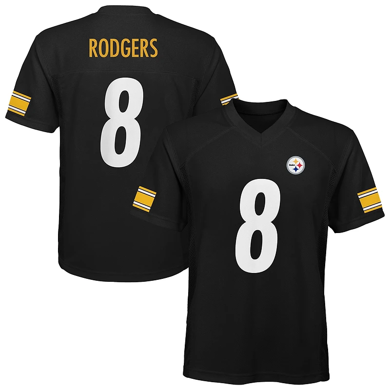 Youth Outerstuff Aaron Rodgers Black Pittsburgh Steelers Replica Player Jersey