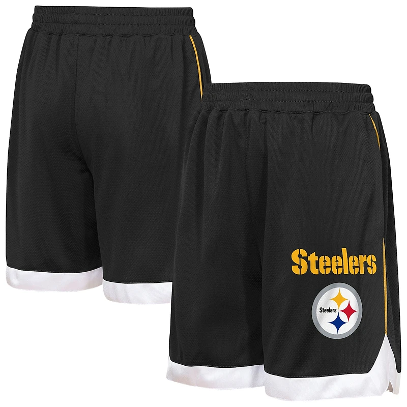 Youth Outerstuff Black Pittsburgh Steelers All Star Mesh Shorts
