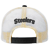 Casquette ajustable Core Lockup Trucker noire des Pittsburgh Steelers pour jeunes Outerstuff