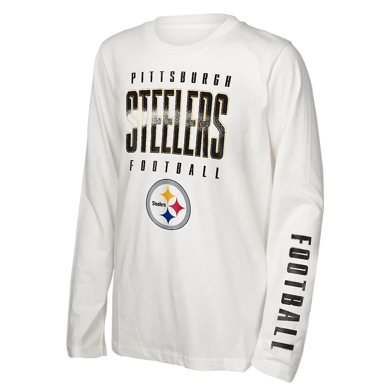 Youth Outerstuff Black Pittsburgh Steelers the Mix T-Shirt Combo Set