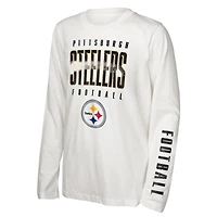 Youth Outerstuff Black Pittsburgh Steelers the Mix T-Shirt Combo Set