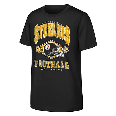 T-shirt noir pour jeunes Outerstuff, coup d'envoi des Pittsburgh Steelers
