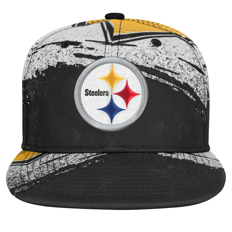 Casquette ajustable noire « Make Noise » des Pittsburgh Steelers pour jeunes Outerstuff