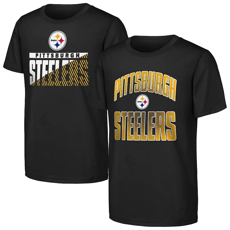 Youth Outerstuff  Black Pittsburgh Steelers Never Quit 2-Pack T-Shirt Set