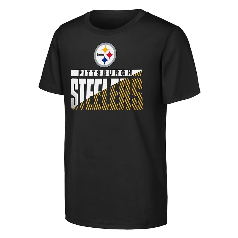 Lot de 2 t-shirts noirs Youth Outerstuff « Never Quit » des Pittsburgh Steelers