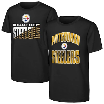 Youth Outerstuff  Black Pittsburgh Steelers Never Quit 2-Pack T-Shirt Set