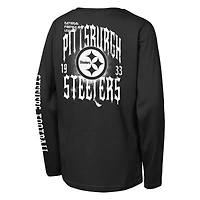T-shirt à manches longues noir Rumble des Pittsburgh Steelers pour jeunes Outerstuff