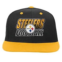 Youth Outerstuff Black Pittsburgh Steelers Team Gradient Deadstock Snapback Hat