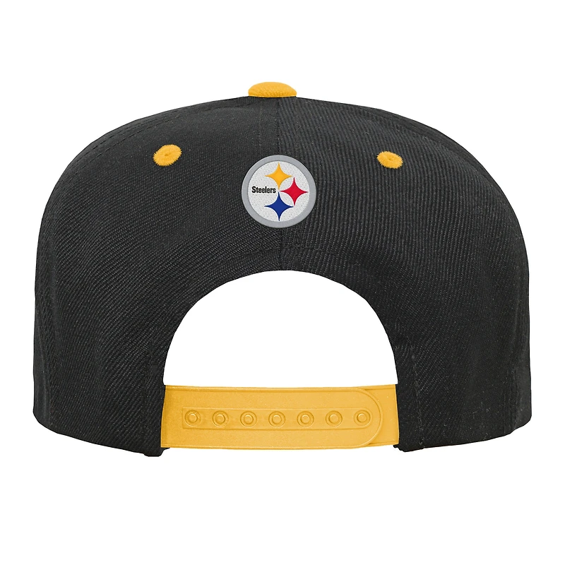 Casquette snapback noire dégradée des Steelers de Pittsburgh pour jeunes Outerstuff