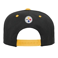 Casquette snapback noire dégradée des Steelers de Pittsburgh pour jeunes Outerstuff