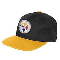Youth Outerstuff  Black Pittsburgh Steelers True Retro Adjustable Hat