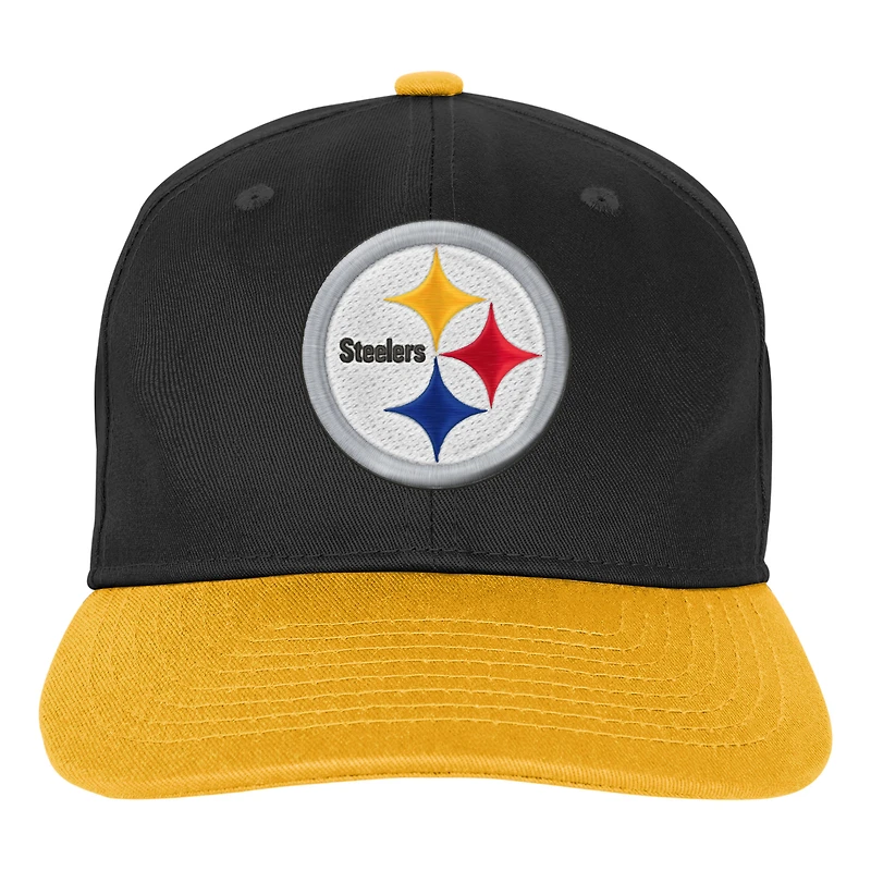 Casquette ajustable True Retro noire des Pittsburgh Steelers pour jeunes Outerstuff