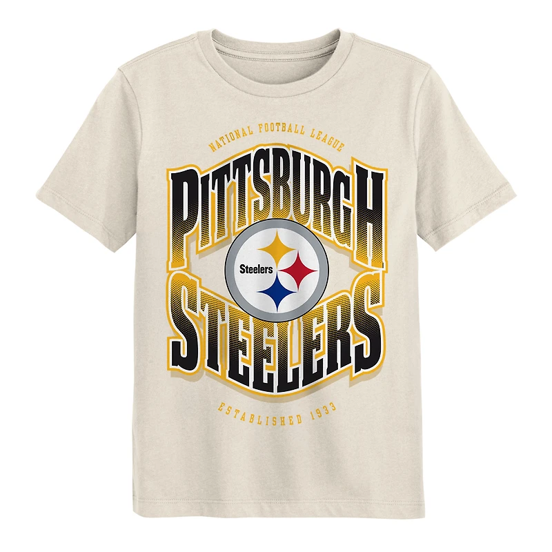 T-shirt crème Outerstuff pour jeunes des Steelers de Pittsburgh