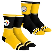Chaussettes Rock Em Socks Pittsburgh Steelers pour jeunes, lot de 2 paires, color block.