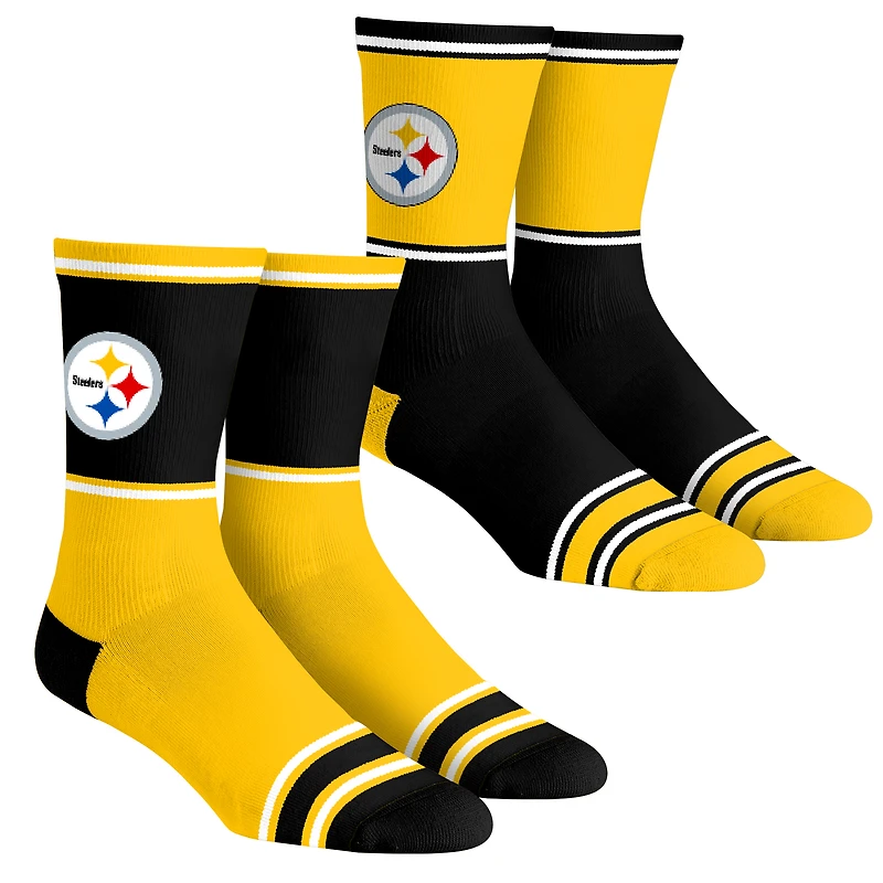 Youth Rock Em Socks Pittsburgh Steelers 2-Pack Color Block Crew Socks Set