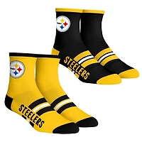 Youth Rock Em Socks  Pittsburgh Steelers 2-Pack Multi Stripe Quarter Socks Set