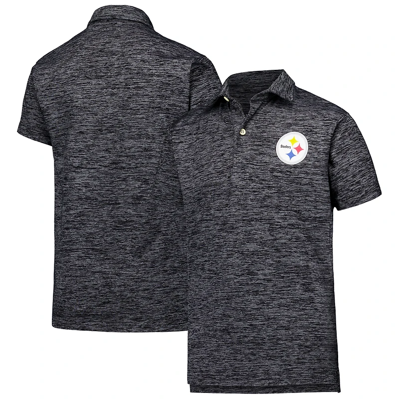 Polo noir Wes & Willy pour jeunes Pittsburgh Steelers Cloudy Yarn