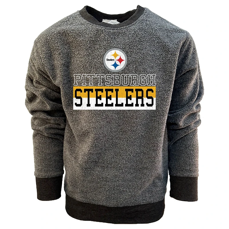 Sweat-shirt en polaire réversible noir pour jeunes Wes & Willy des Pittsburgh Steelers
