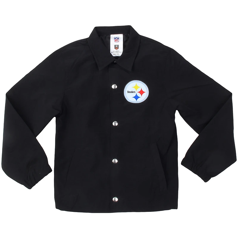 Youth Wes & Willy  Black Pittsburgh Steelers T Buck's Full-Snap Coaching Jacket