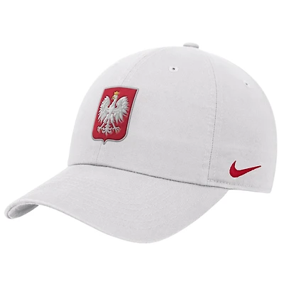 Casquette unisexe Nike blanche ajustable du club de l'équipe nationale de Pologne