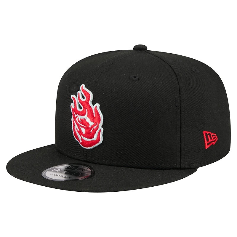 Men's New Era  Black Portland Fire 9FIFTY Core Logo Snapback Hat