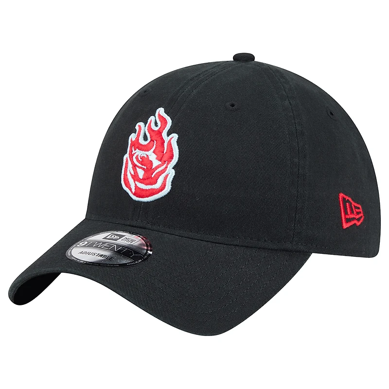 Men's New Era  Black Portland Fire 9TWENTY Core Logo Adjustable Hat
