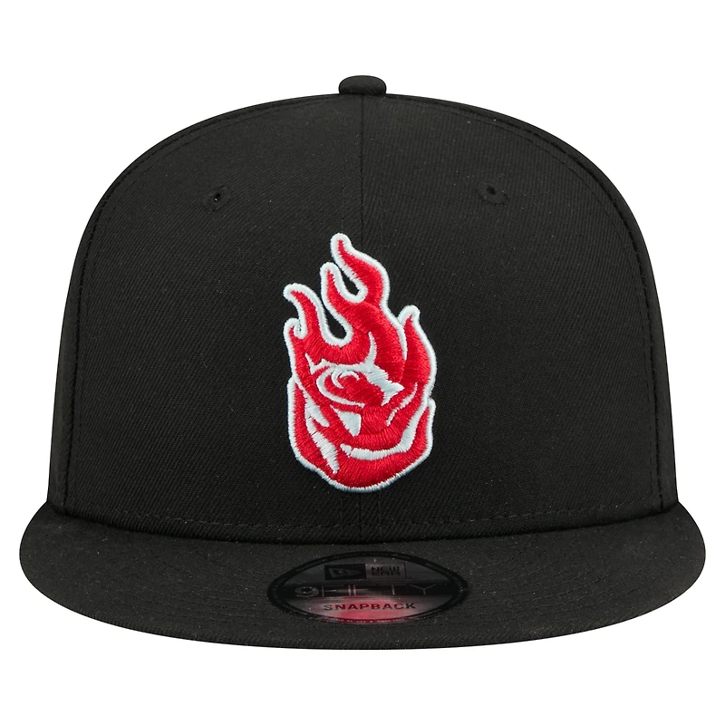 Unisex New Era  Black Portland Fire 9FIFTY Core Logo Snapback Hat