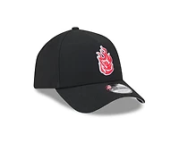 Casquette unisexe New Era noire Portland Fire Core Logo 9FORTY à monture A ajustable