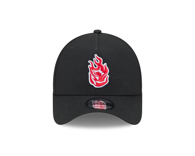 Unisex New Era  Black Portland Fire Core Logo 9FORTY A-Frame Adjustable Hat