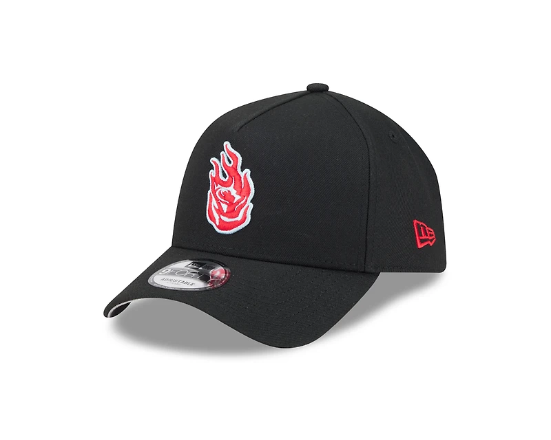 Casquette unisexe New Era noire Portland Fire Core Logo 9FORTY à monture A ajustable