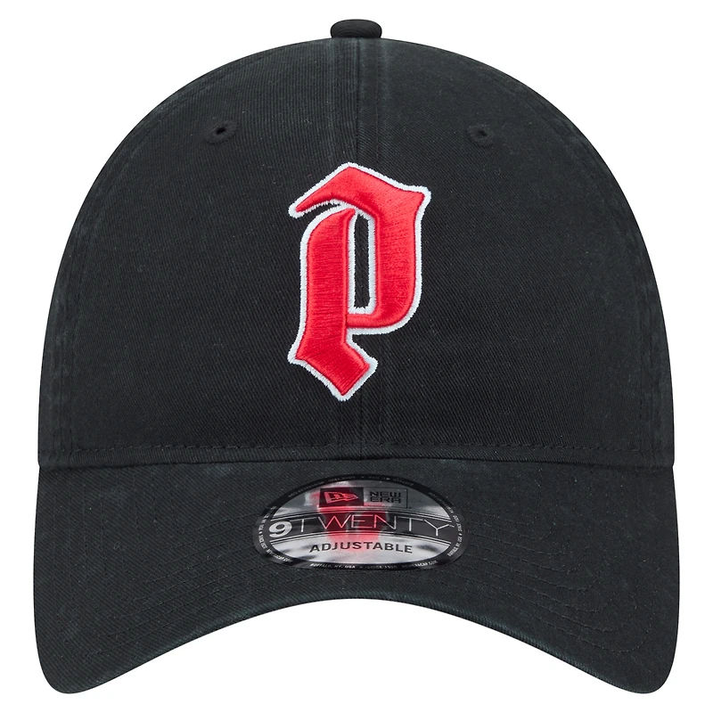 Unisex New Era  Black Portland Fire Core Logo 9TWENTY Adjustable Hat